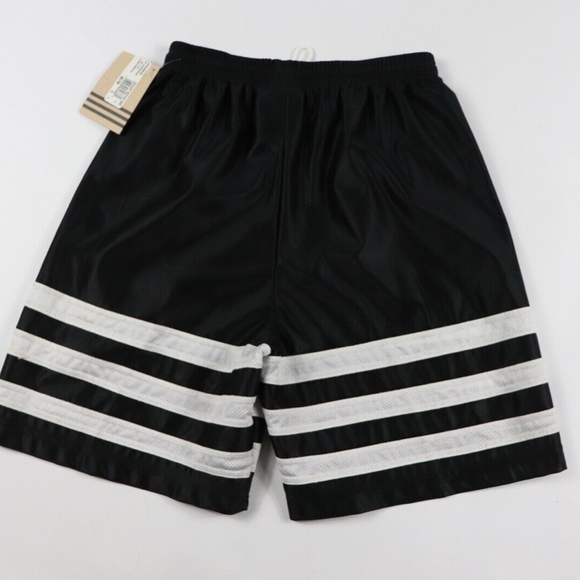 Vintage New Adidas Striped Spell Out Shorts Black - Picture 5 of 6